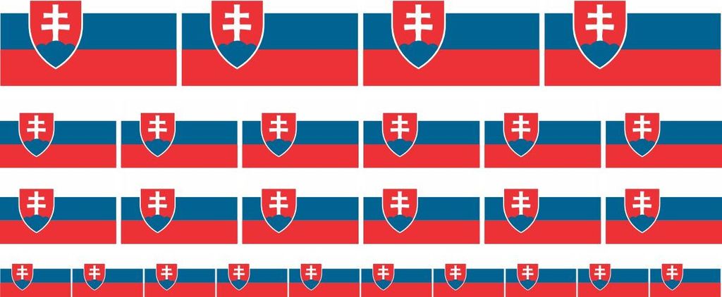 Mini Aufkleber Set - Pack glatt - 4x 51x31mm+ 12x 33x20mm + 10x 20x12mm- selbstklebender Sticker - Slowakei - Flagge / Banner / Standarte fürs Aut...