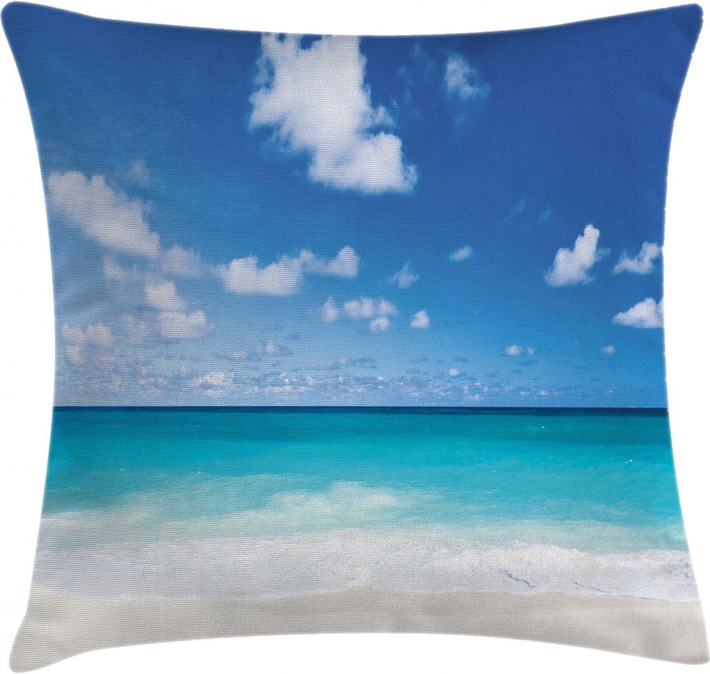 ABAKUHAUS Ozean Kissenbezug, Barbados Küste Sommer, Beidseitiges Digitaldruck mit Reißverschluß Farbfest Pflegeleicht und Waschbar, 60 x 60 cm, ...