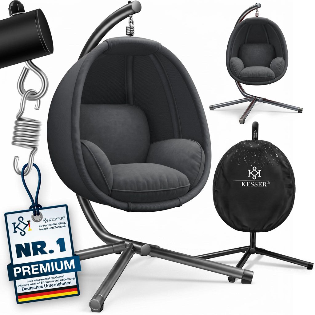 KESSER® Luxe Hängesessel mit Gestell + weicher Sitzkissen, Produktbild 
