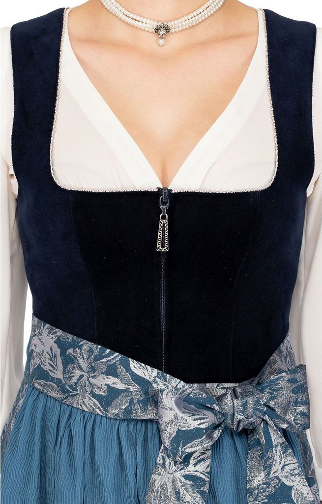 MarJo Damen Damen Trachten Stretch-Bermuda Blau, BLAU, 34
