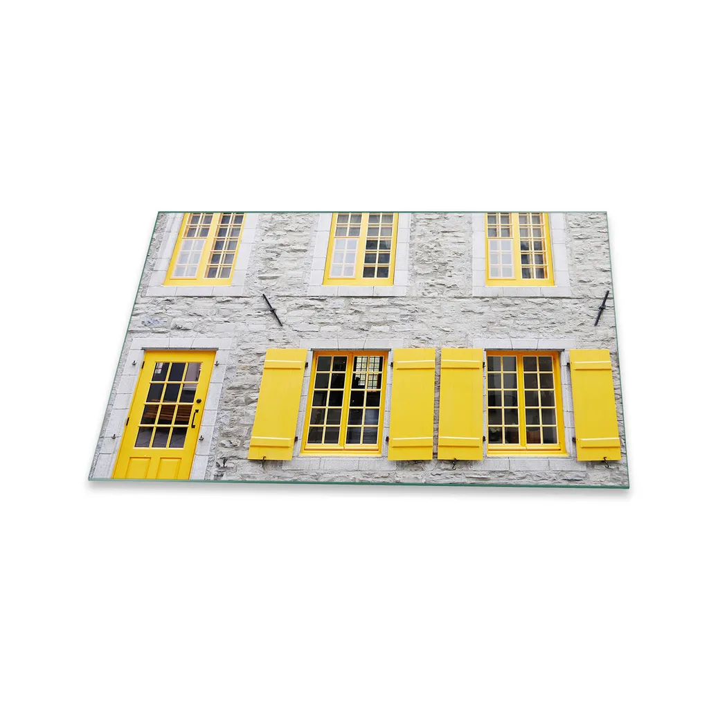 Copri Piano Cottura 80x52 Vetro Temperato Giallo Retro - Protezione Cucina
