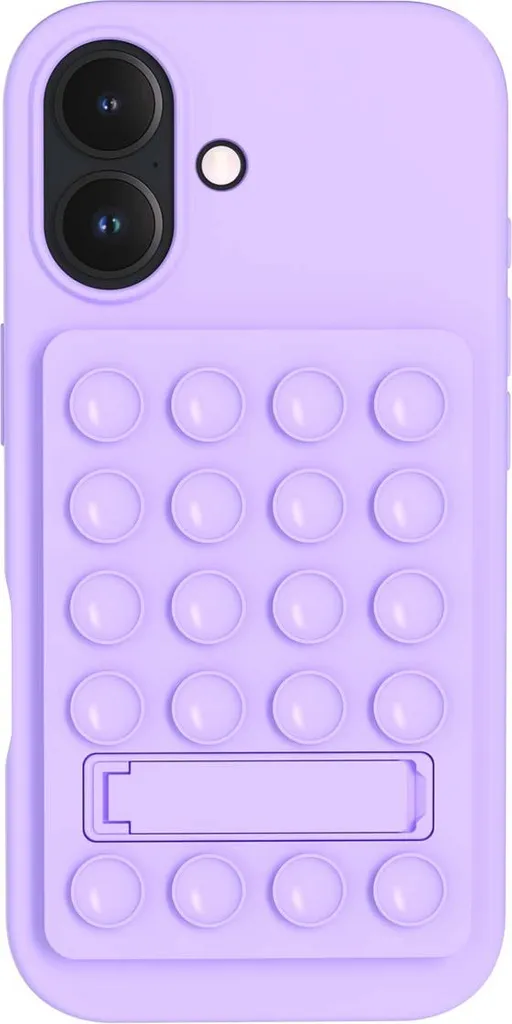 BigBen Connected, Hülle iPhone 17 MagSafe Silikon Pop It Antistress Stand, Violetta