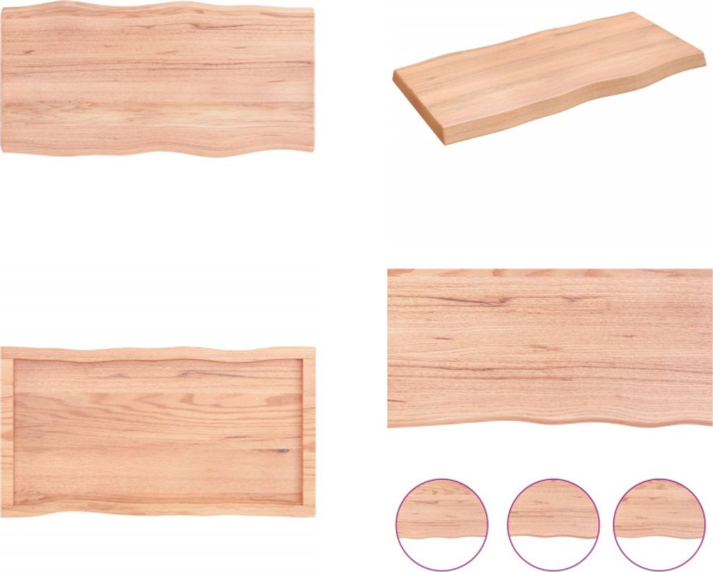 vidaXL Tischplatte 100x50x(2 6) cm Massivholz Behandelt Baumkante - Tischplatte - Tischplatten - Ersatztischplatte - Esstischplatte