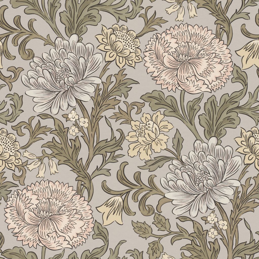 Rasch Blumen Vliestapete in Grau-Hellgrau Selection 553123