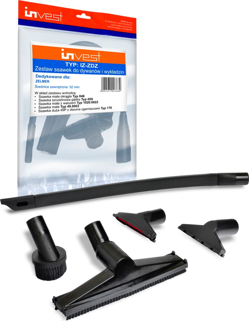 Invest 5 Staubsaugerbürsten für ZELMER 32mm Set 5 Bürsten