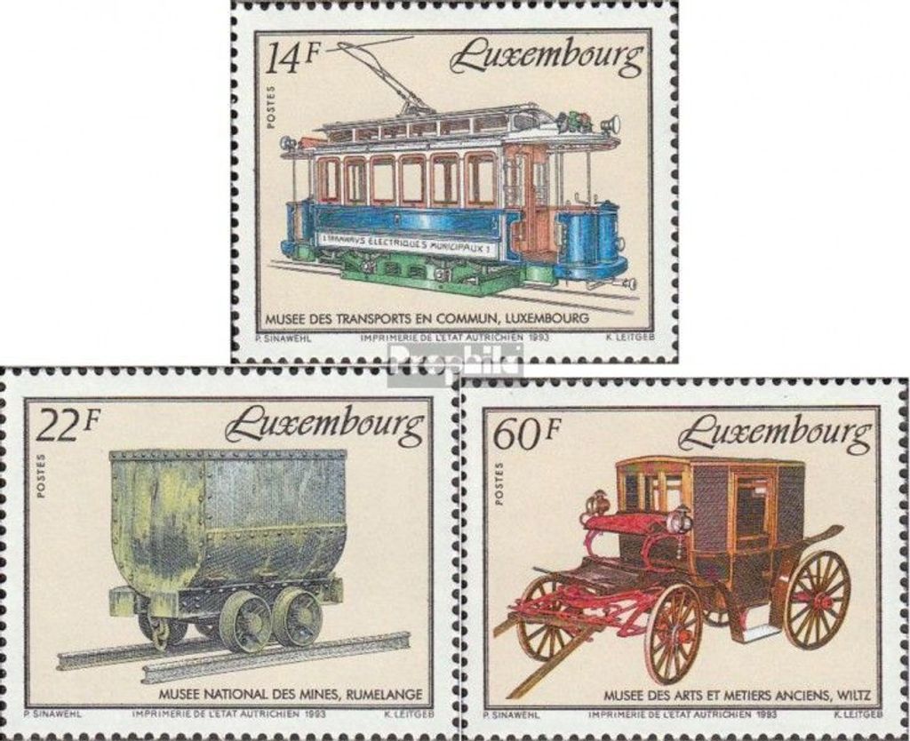 Briefmarken Luxemburg 1993 Mi 1324-1326 (kompl.Ausg.) postfrisch Museen