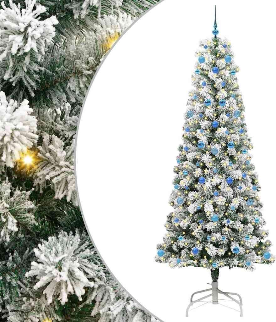 Künstlicher klappbarer Weihnachtsbaum Grün und Weiß 240 cm