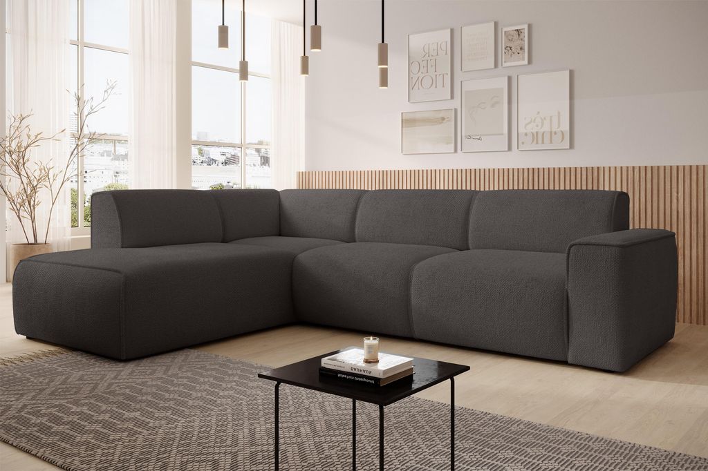 AX LIVING Couch Sofa L Form Didim L Grau – 292 cm, stilvoll Produktbild 