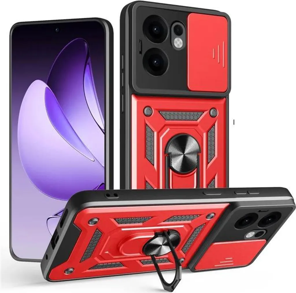 Cover per Oppo Reno13 FS 5G Phonesta CamShield Rossa con Protezione Lens
