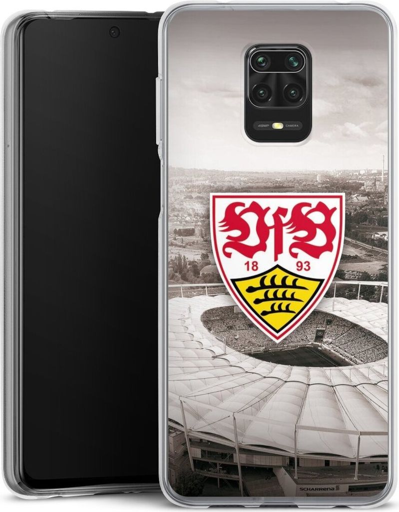 DeinDesign Handyhülle für Xiaomi Redmi Note 9 Pro Silikon Hülle Case Smartphone Schutzhülle Offizielles Lizenzprodukt Stadion VfB Stuttgart