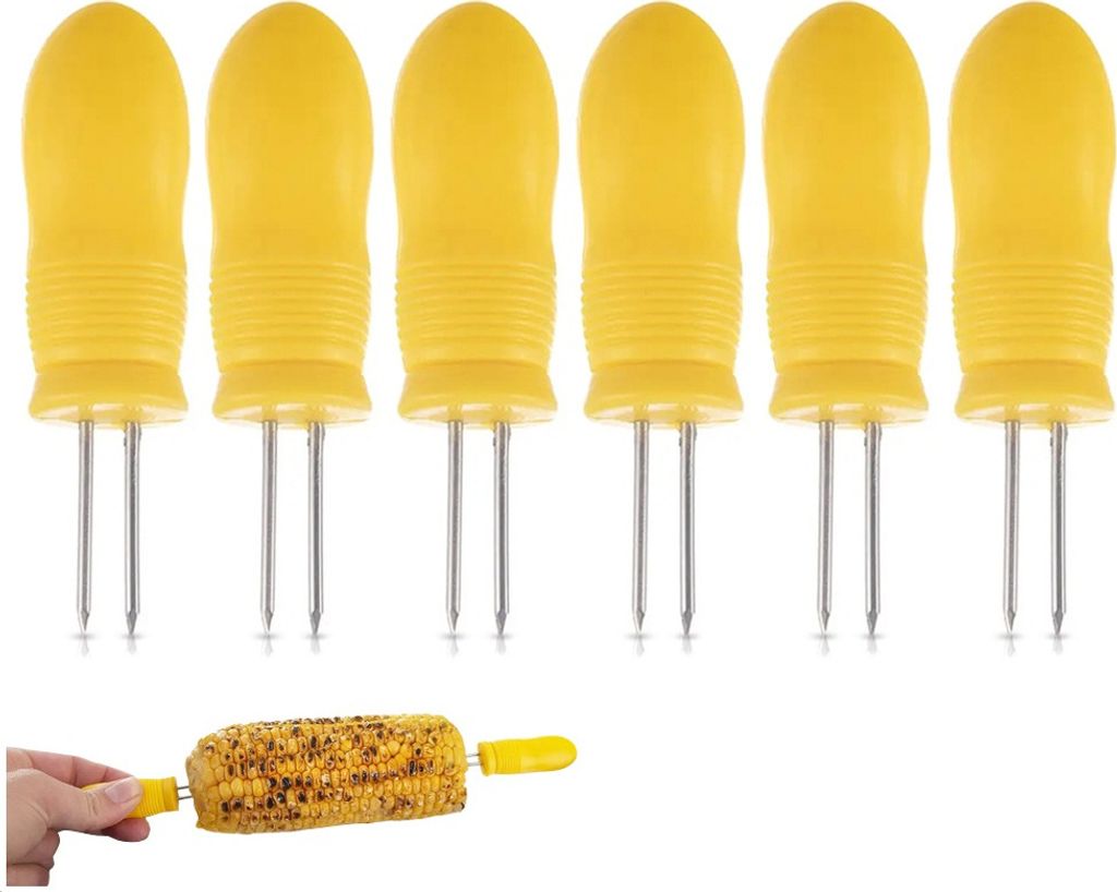 6x Maishalter Spieß Grillgabel zum Aufspießen von Lebensmitteln
