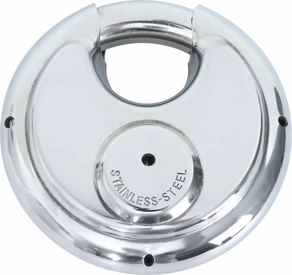 2x Serrature a Disco vidaXL Argento 9cm | Ferro e Inox per Cantiere - 5