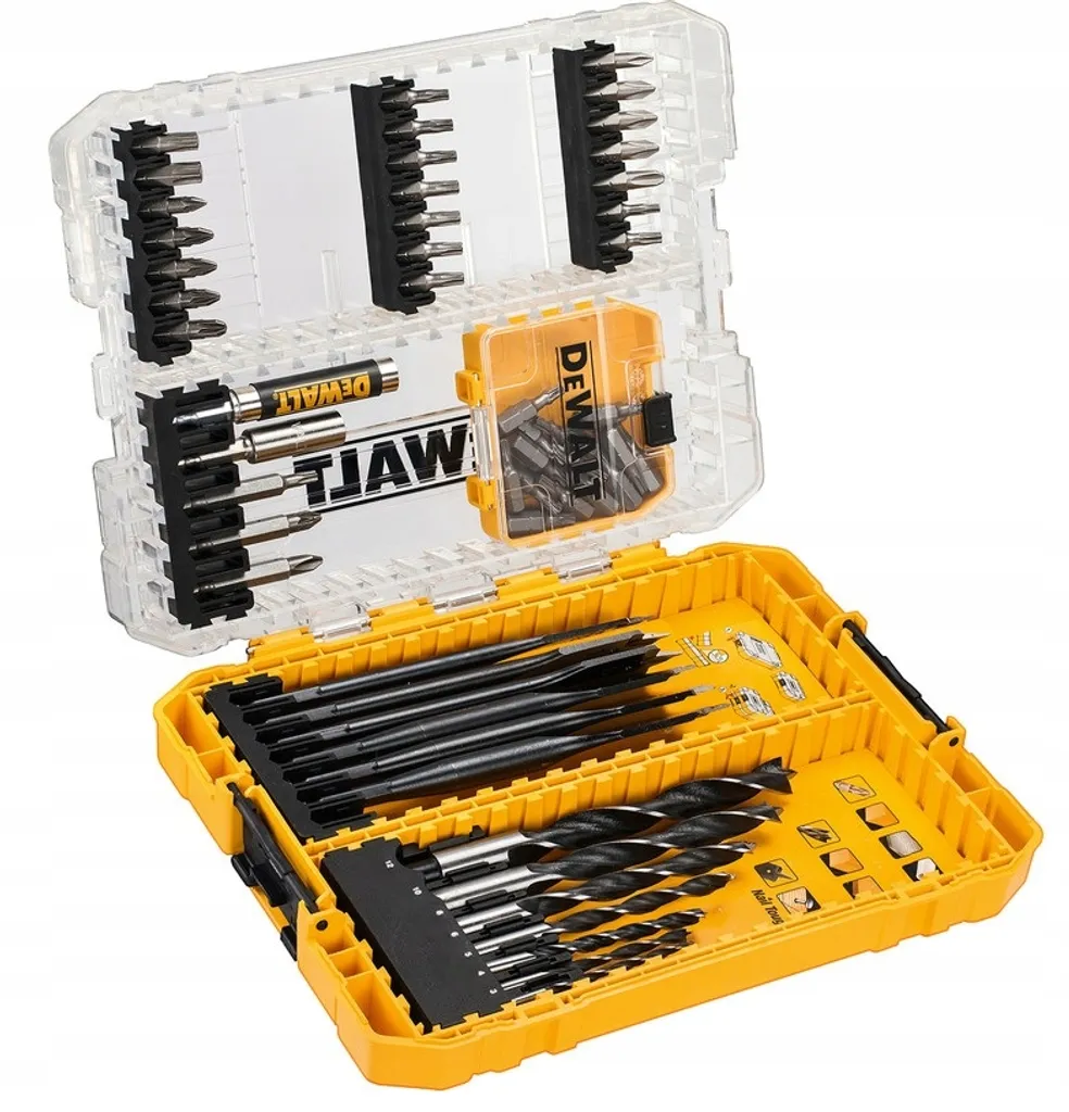 Coffret de forets Dewalt 57 pièces pour perçage bois et vissage intense