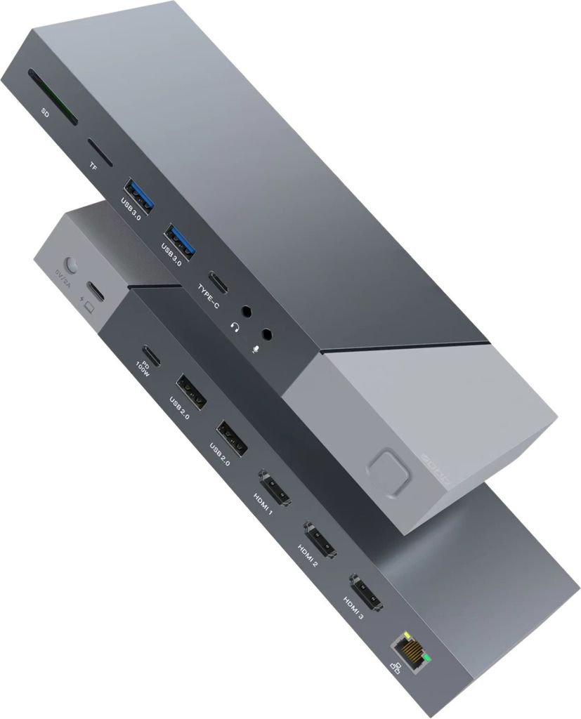 Rolio USB C Docking Station, 16 in 1, Dreifach-Monitor, DisplayLink-Hub, Universal, geeignet für Macbook Pro/Air/Windows/iPad Pro/iPhone/Galaxy/HP...