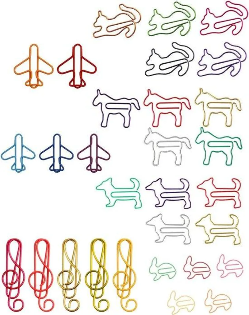 Trombones animaux pour bricolage et archivage - Pack de 30 fournitures