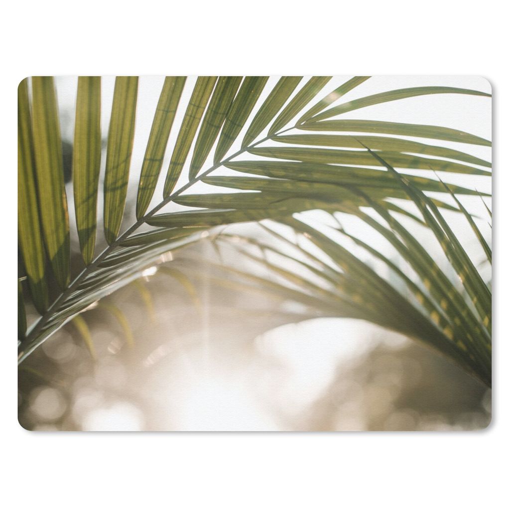 MuchoWow Mauspad Mousepad Palme - Palmenblatt - Sonne - Sommer 23x19 cm - Mousepads - Maus Mat - Pad - Mausunterlage - Schreibtischunterlage - Ma...