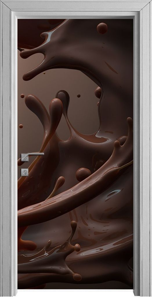 Tür Selbstklebende 90x210 cm Türfolie Türtapete Klebefolie - brauner Kaffee