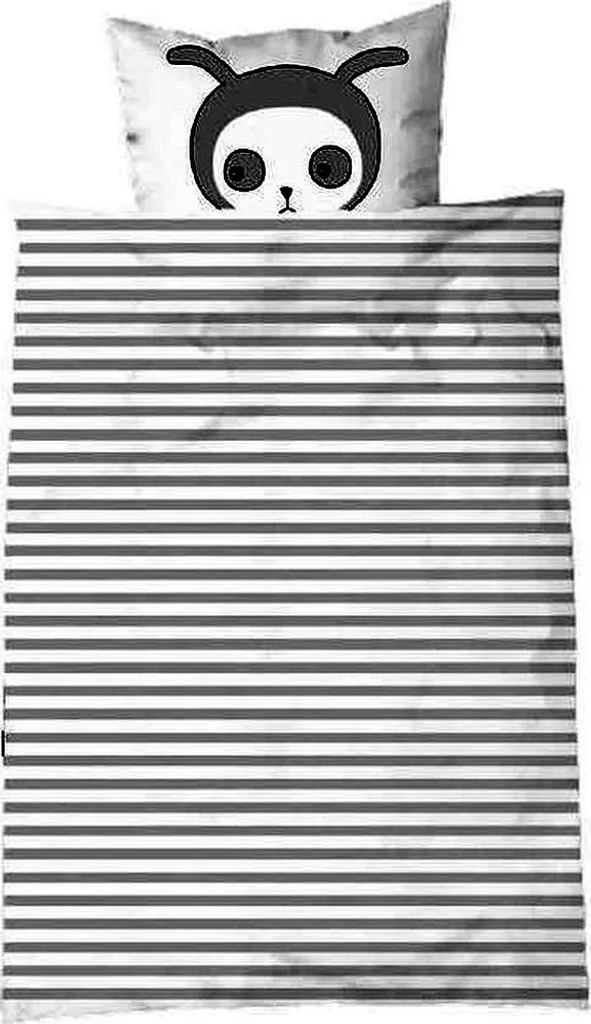 LuckyBoysunday Housse de couette Nulle 100x70 cm blanc et gris design