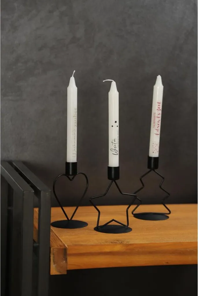 Lot de 12 supports bougies stables 13cm métal pour déco Noël sûre