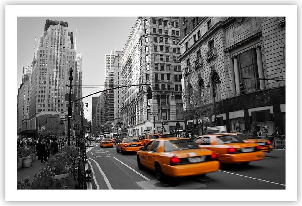 Poster - Poster ohne Rahmen - Amerika New York City Straße - 91,5x61 cm - Wand Bild - Wanddeko - Wandbilder - Kunstposter - Wandposter - Bilder - ...