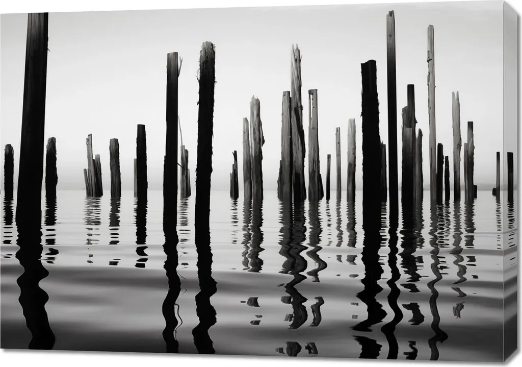 Quadro 100x70 Riflessioni sull'acqua | Stampa Tela Fine Art Alta Qualità