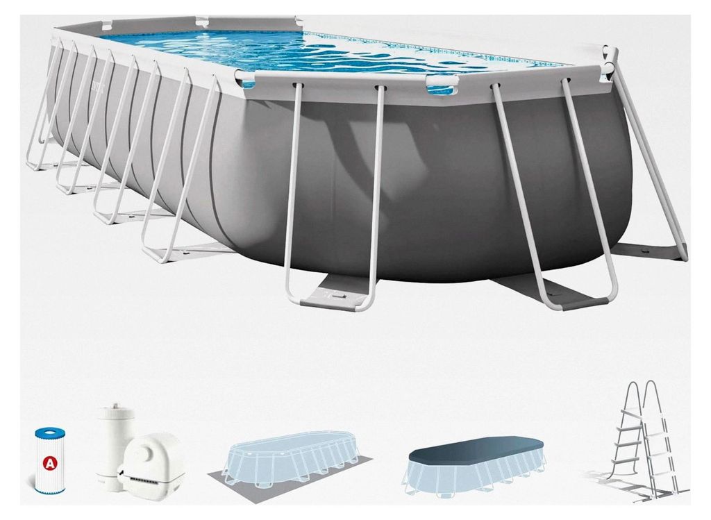 Ovaler Aufstellpool Prism Frame, 610 x 305 x 122 cm