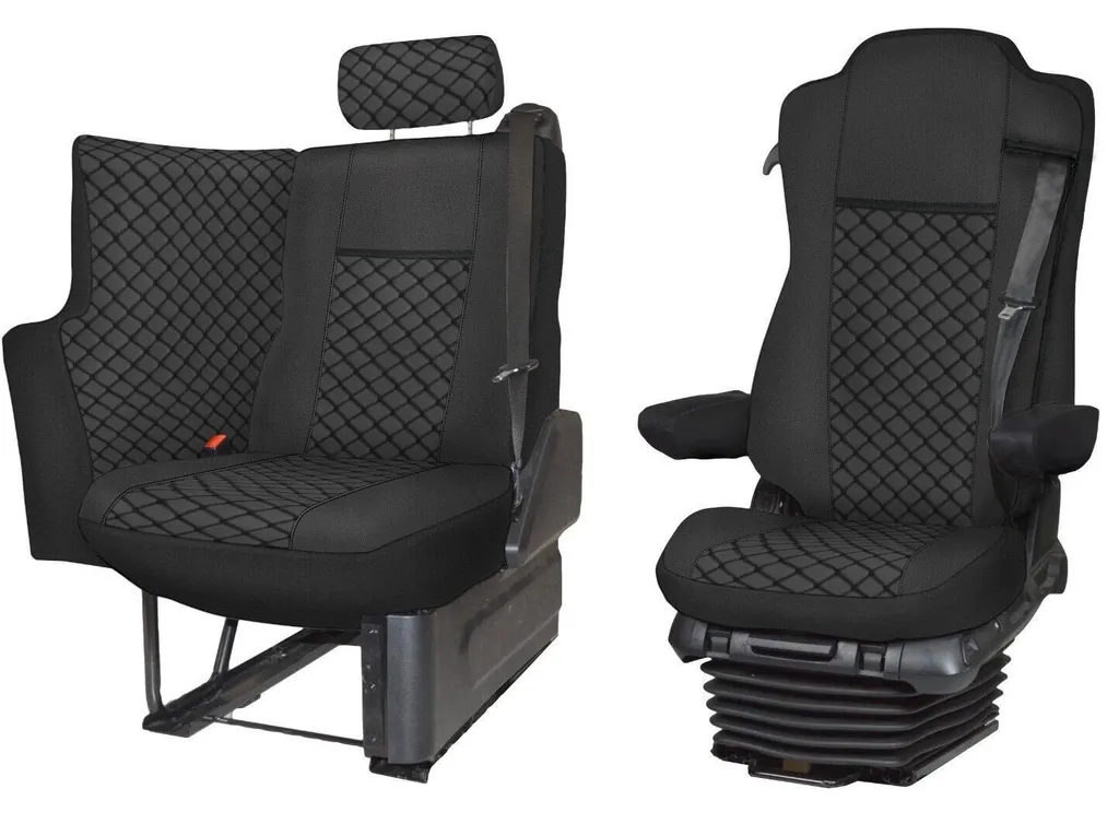 Coprisedili per camion Mercedes Actros MP4 - MP5 SOLOSTAR Set Nero NUOVO