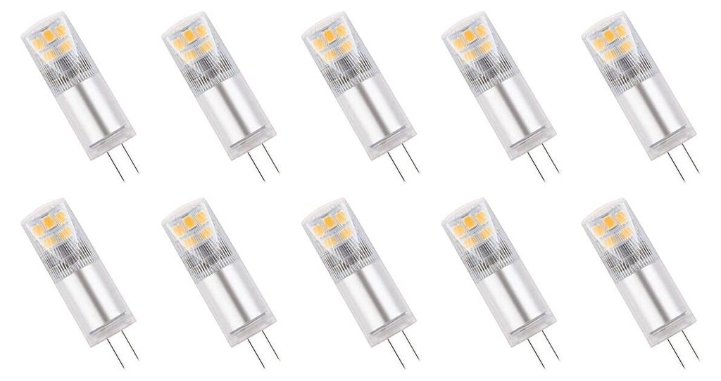 Spectrum LED-Steckdosenlampe G4 2,5 W - 12 V - 270 Lumen - 3000 K Warmweiß - Gemütliches Licht - Energieeffizient - 10 Stück