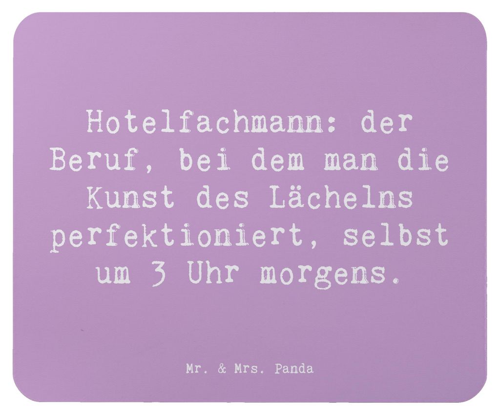 Mr. & Mrs. Panda Mouse Pad Spruch Hotelfachmann Lächeln - Lavendeltraum - Geschenk, mausteppich, personalisierte Geschenke, Teamarbeit, Hotel, Ber...