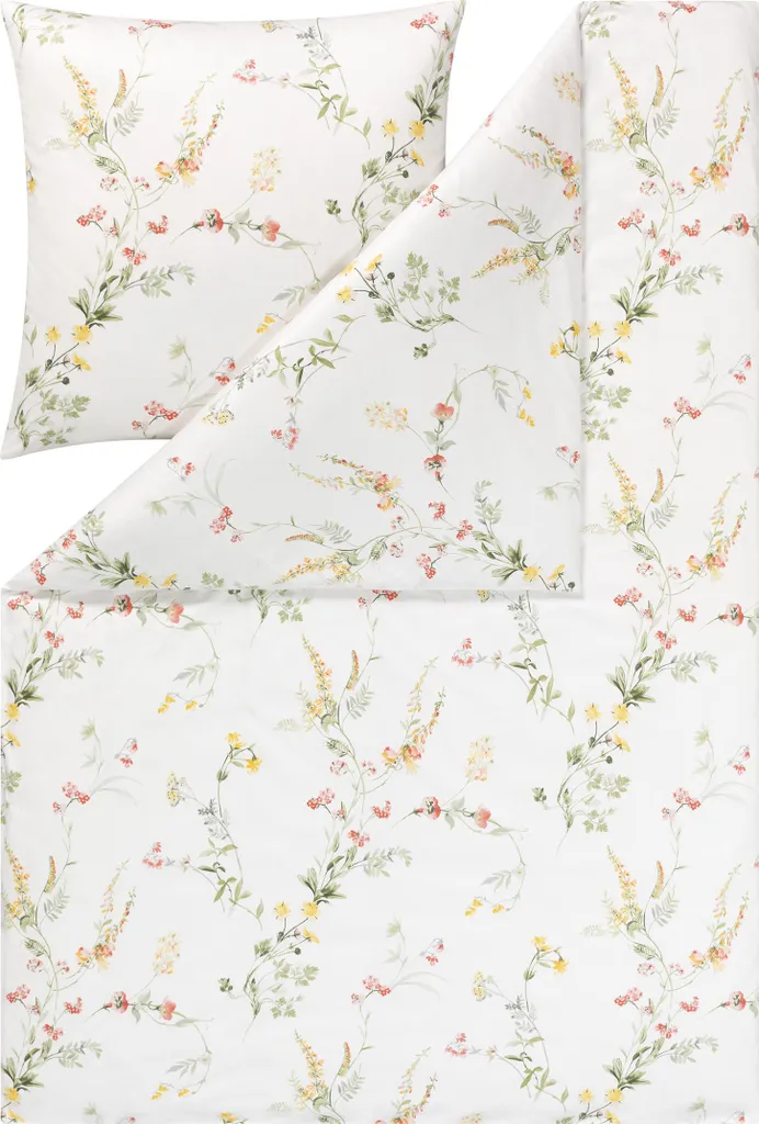 Parure de lit Estella Mako Interlock Jersey Tanja jaune 155x220 cm