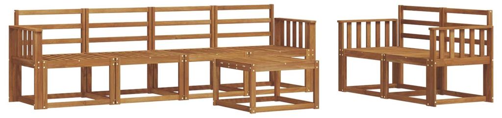 vidaXL Outdoor-Sofagarnitur 7 pcs Natur Massivholz Akazie