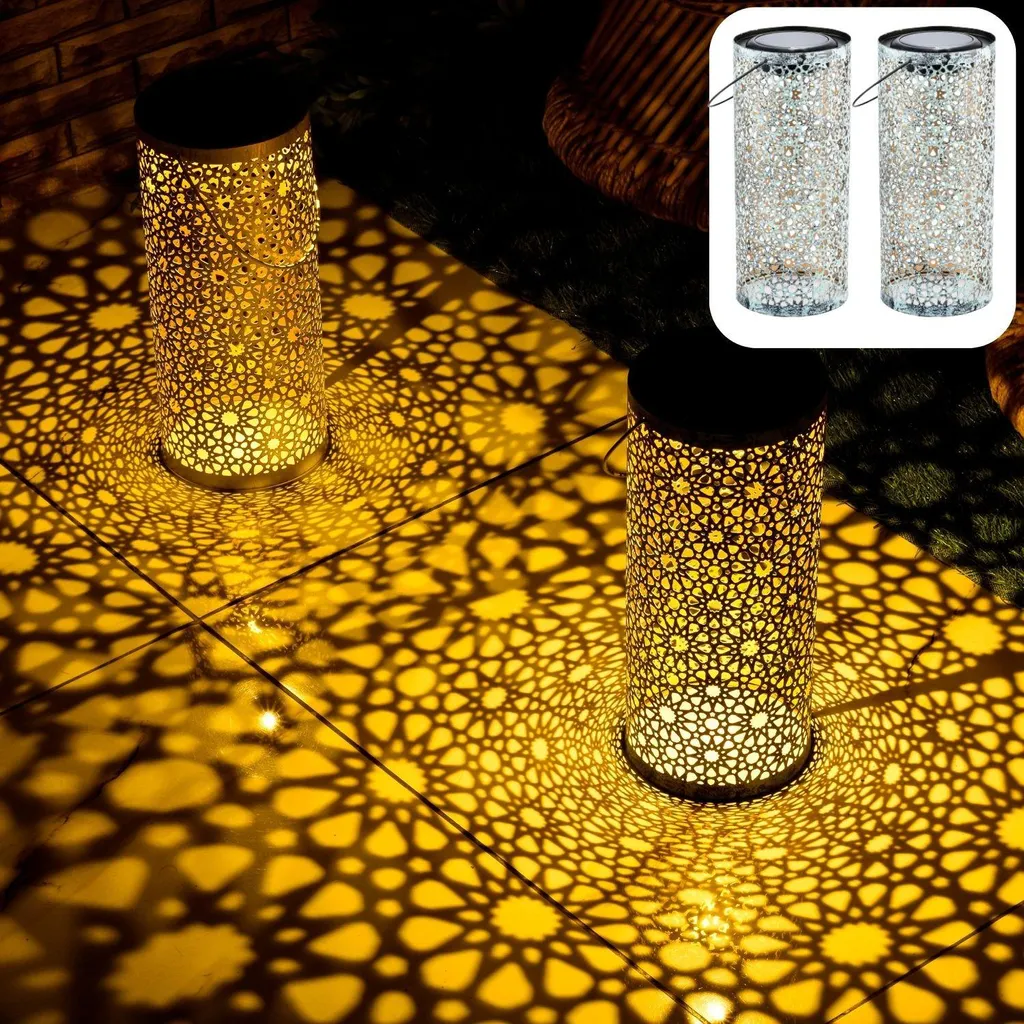 Lanterne Solaire Métal Robuste pour Éclairage de Jardin Sans Fil Étanche