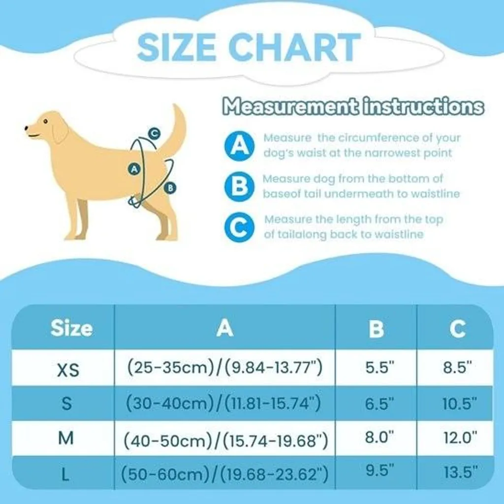 Protection hygiénique pour chien M 40-50cm - Lot de 3 couches réutilisables