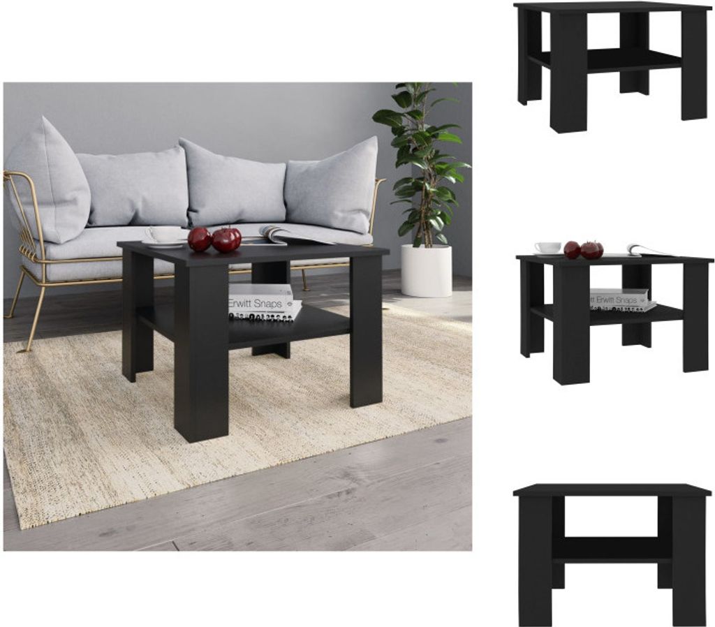 vidaXL Couchtisch Schwarz 60x60x42 cm Holzwerkstoff - Couchtische