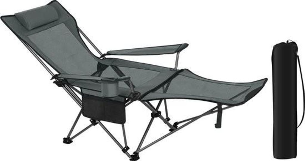 Liege - Sonnenliege - Campingstuhl - Luxusliege - Loungesessel - Outdoorstuhl - Camping-Klappstuhl - klappbar - mit abnehmbarer Fußstütze - inkl....