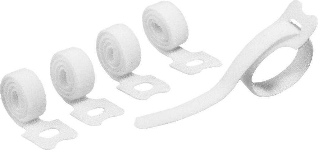 DURABLE Klett-Kabelbinder CAVOLINE GRIP TIE mit Schlaufe 10 x 200 mm weiß 5 Stk.