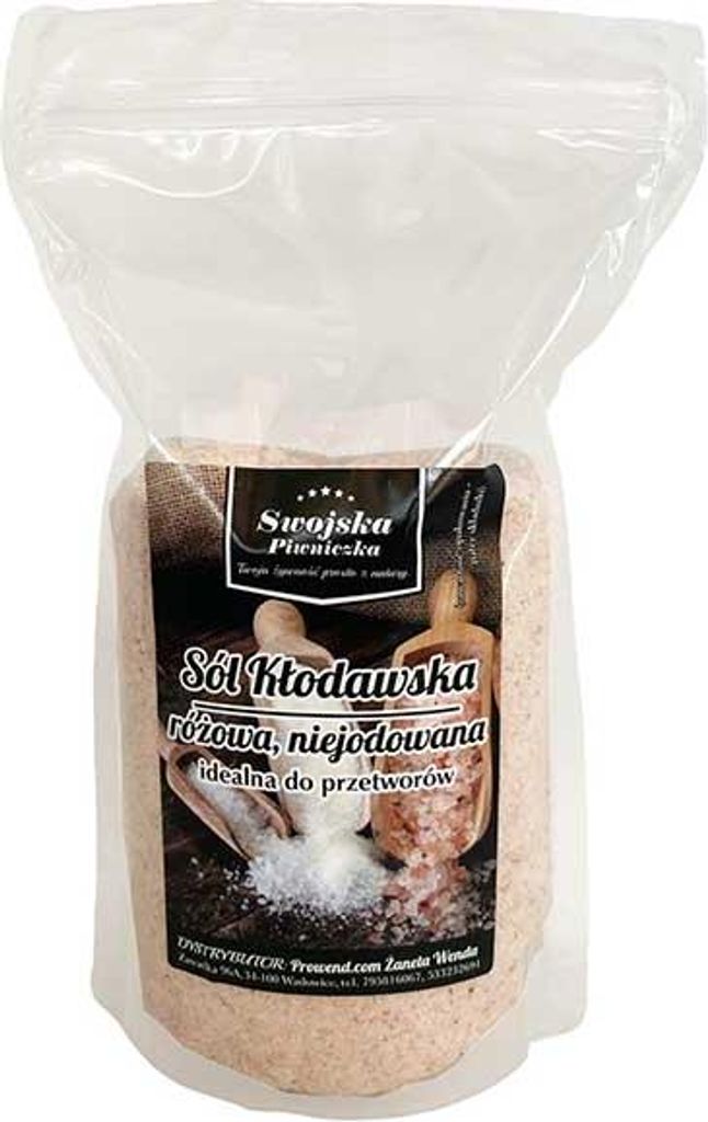 Sól Kłodawska Różowa Drobno Mielona 1Kg Swojska Piwniczka