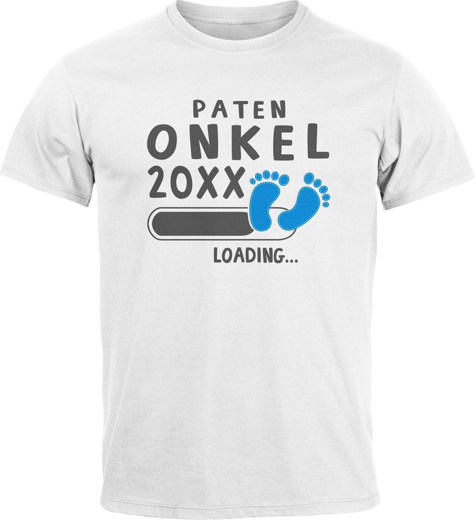 Herren T-Shirt Papa Opa Onkel Patenonkel 2023 loading Geschenk für werdenden Onkel Geschenk Geburt Baby Moonworks weiß-schwarz L