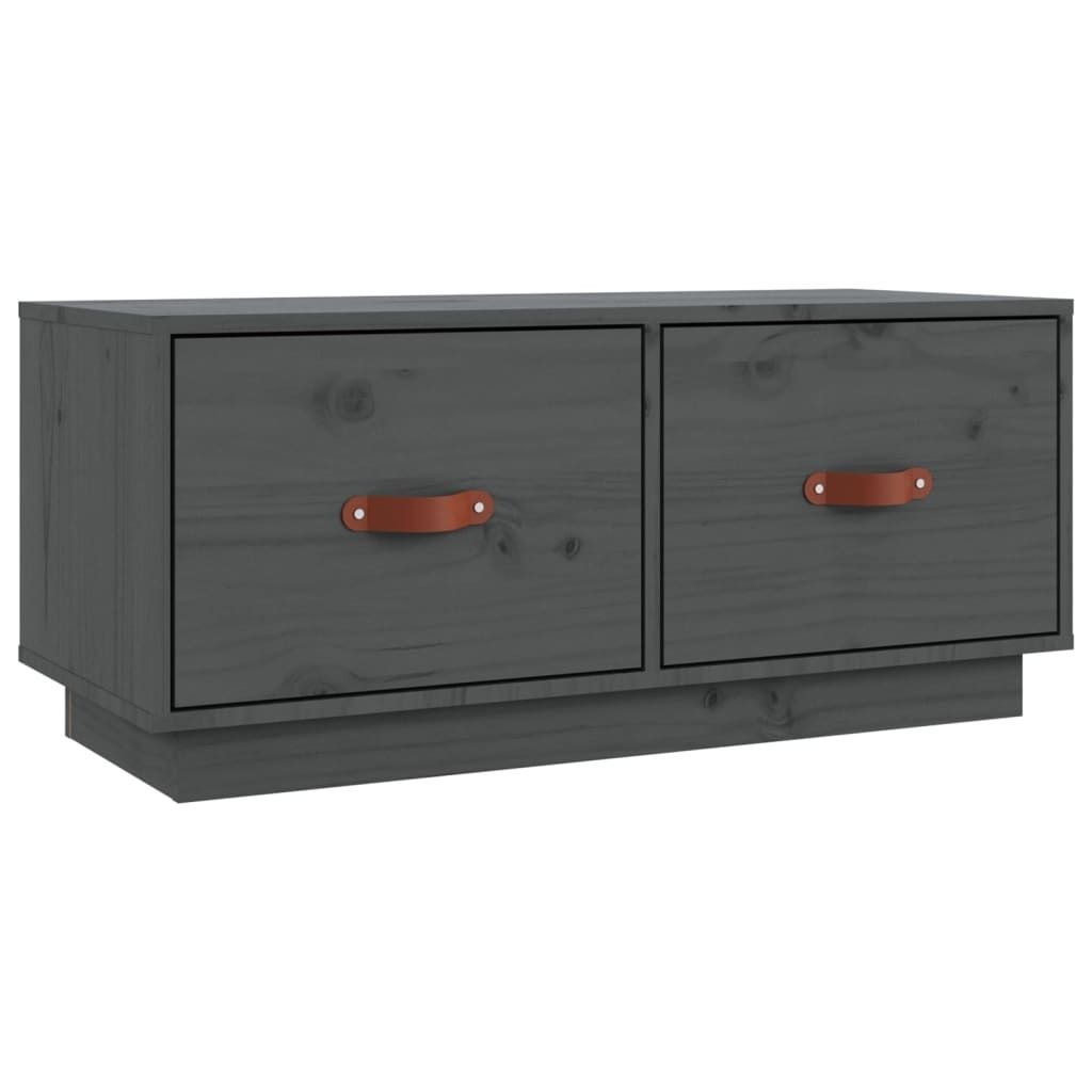 "SALE 2026"TV-Schrank - TV-Regal - Fernsehkommode - Grau 80x34x35 cm Massivholz Kiefer - TV-Lowboard DE6460003