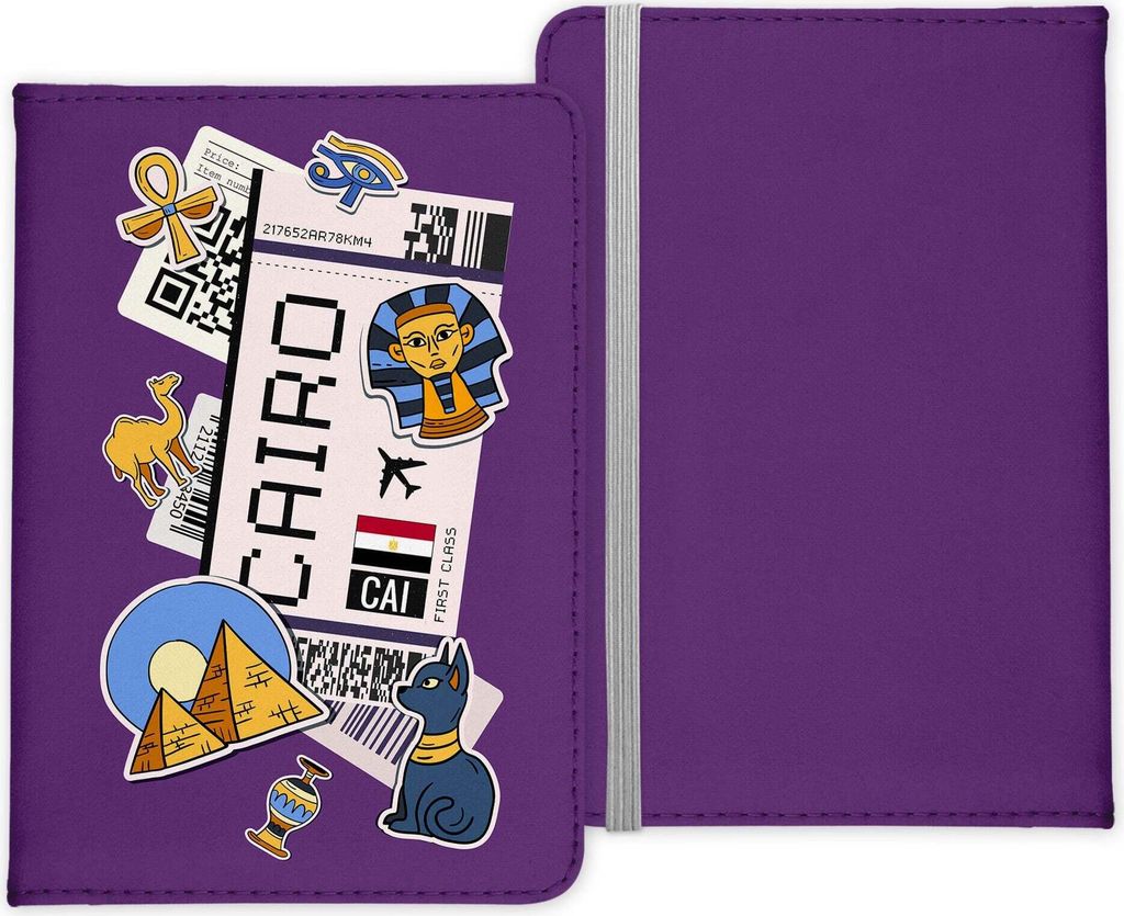 22Feels Kairo Souvenir Reisepasshülle Organizer Reisen Gadgets Ägypten Haupstadt Urlaub Kunst-Leder Etui Cover Frauen Männer Kinder