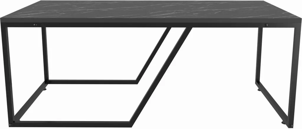 Grande Table Basse Noire Wendy 120x48 cm avec Plateau Large et Robuste