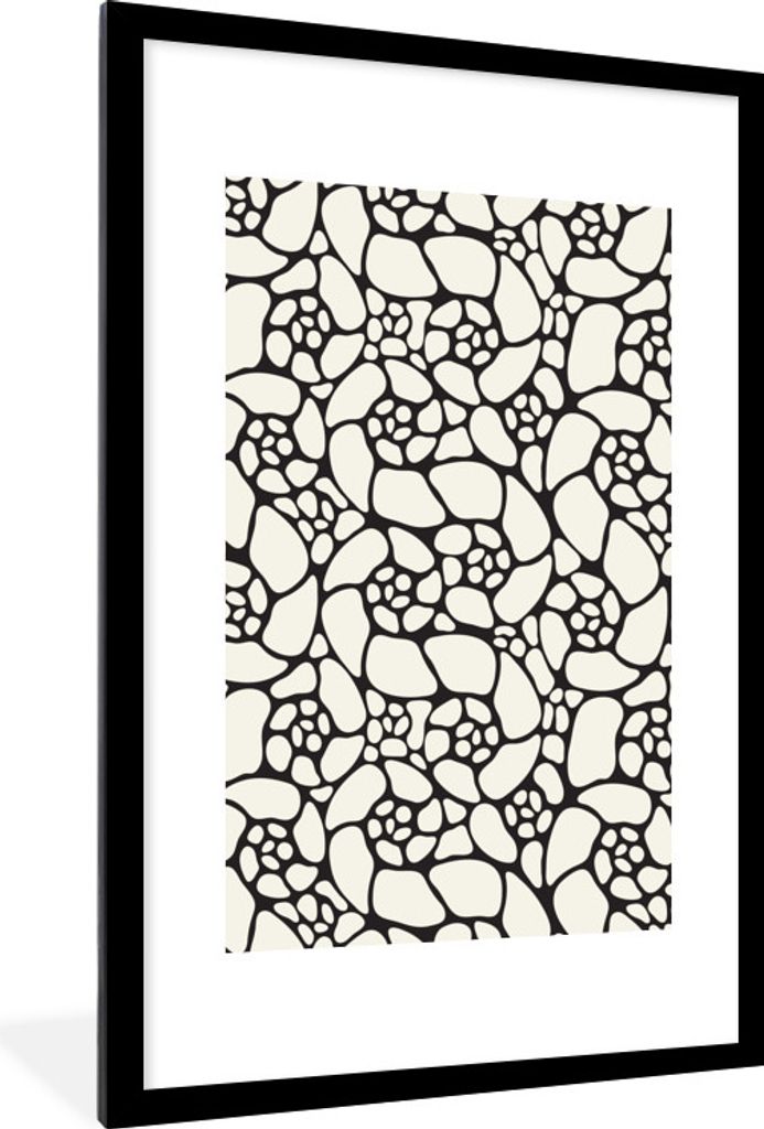 MuchoWow MuchoWow Gerahmtes Poster Natur - Muster - Blumen - Blätter 60x90 cm - Poster mit zchwarzem Bilderrahmen - Dekoration - Wandposter Wo...