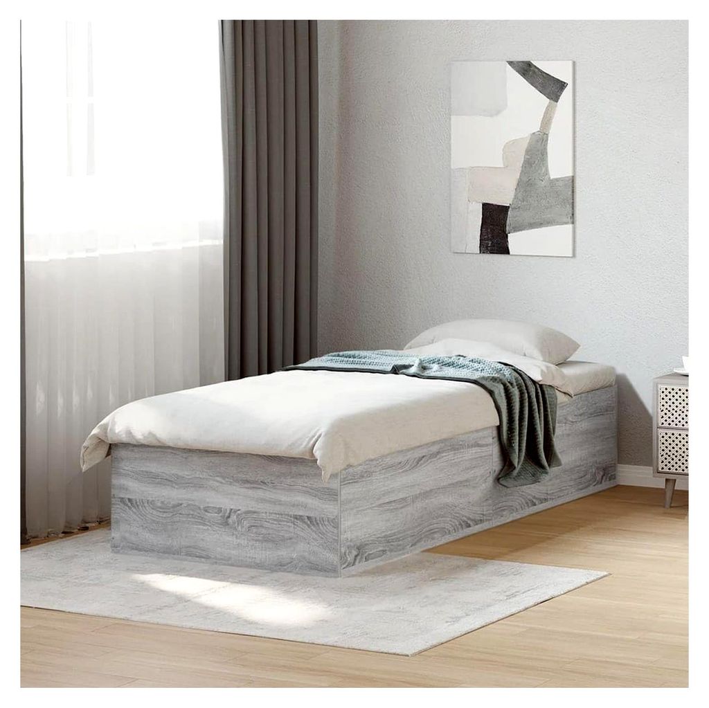 Bettgestell Grau Sonoma 90x190 cm Holzwerkstoff