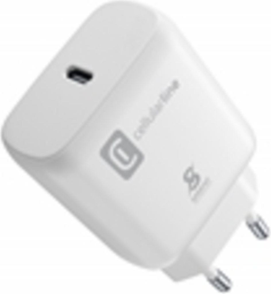 Cellularline USB Typ-C Super Fast Travel Charger 25W White Produktbild 