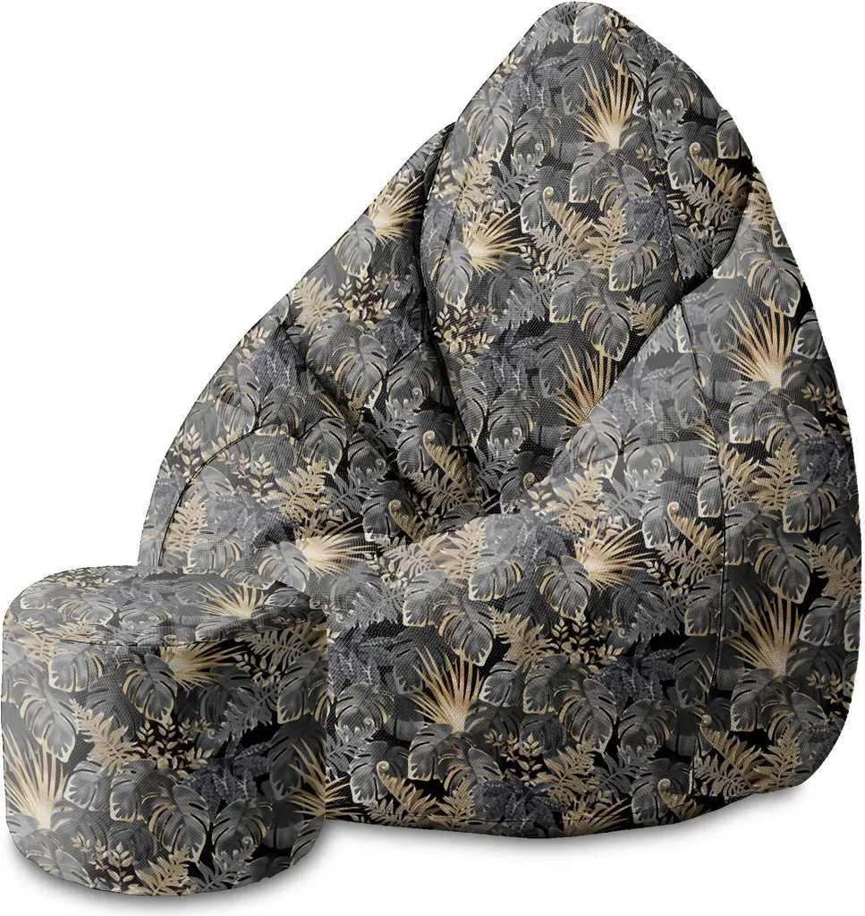 Pouf Sacco Dreamroots Tropicale 80x120 | Poltrona con Poggiapiedi Adulti