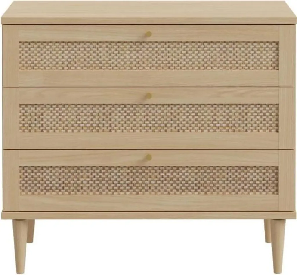 Commode 3 tiroirs chêne pour organiser la chambre d'adulte CALASETTA
