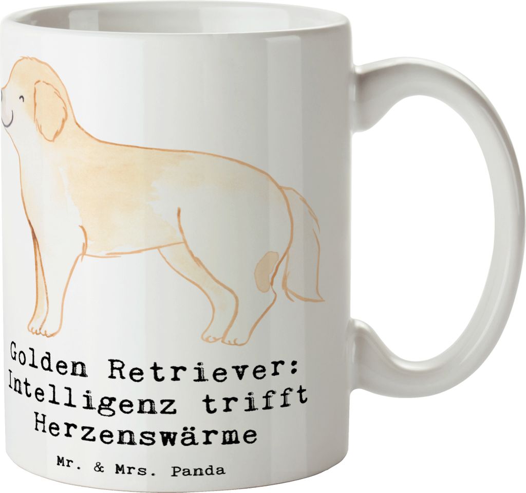 Mr. & Mrs. Panda Kaffeebecher Golden Retriever Liebe - Weiß - Geschenk, Hunderassen, aktiver Hund, Charakter, Tasse, Bedruckte, freundlicher, Bech...