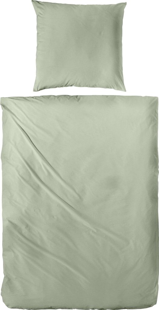 Primera Halbleinen Sommer Bettwäsche 155x220 hellolive grün uni 183001-584