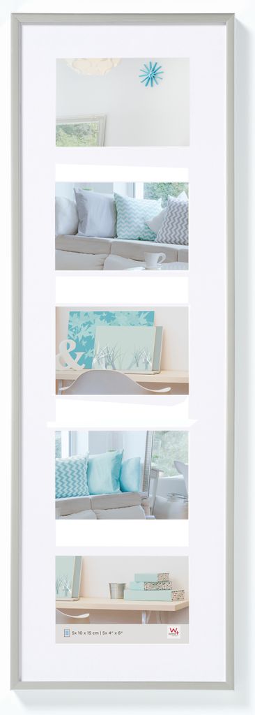 Walther Design Bilderrahmen New Lifestyle 5x10x15 cm Silbern