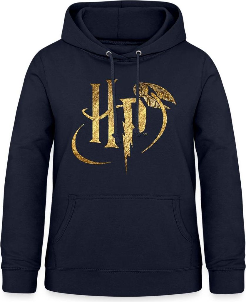 Spreadshirt Harry Potter HP Logo Damen Hoodie, L, Navy